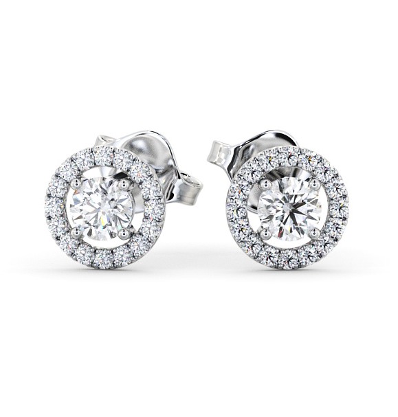  Halo Round Diamond Earrings 9K White Gold - Hanneli ERG140_WG_THUMB2 