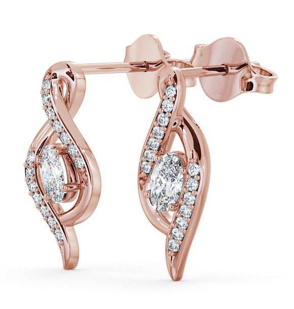  Drop Oval Diamond 0.52ct Earrings 9K Rose Gold - Logan ERG14_RG_THUMB1 