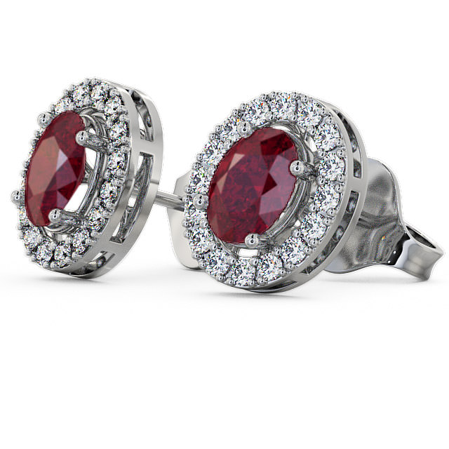  Halo Ruby and Diamond 1.62ct Earrings 9K White Gold - Eyam ERG17GEM_WG_RU_THUMB1 