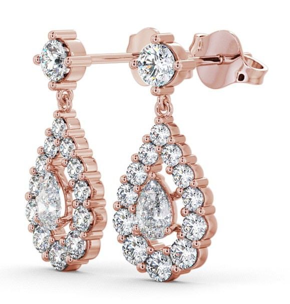 Drop Pear Diamond Earrings 9K Rose Gold - Gulviel ERG18_RG_THUMB1