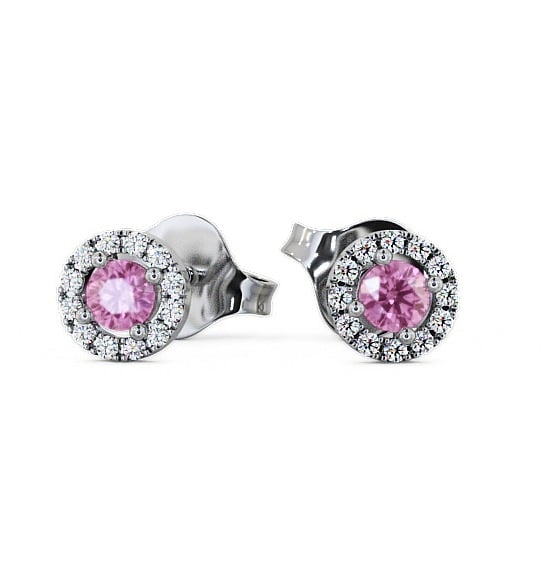  Halo Pink Sapphire and Diamond 0.40ct Earrings 9K White Gold - Adare ERG1GEM_WG_PS_THUMB2 