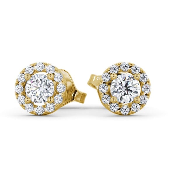  Halo Round Diamond Earrings 18K Yellow Gold - Adare ERG1_YG_THUMB2 