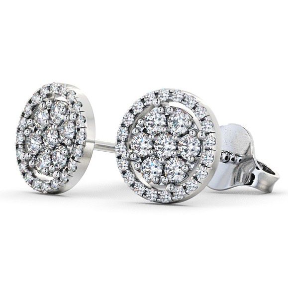  Cluster Round Diamond Earrings 18K White Gold - Avra ERG20_WG_THUMB1 