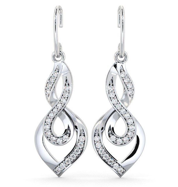  Drop Round Diamond 0.22ct Earrings 18K White Gold - Ballina ERG22_WG_THUMB2 