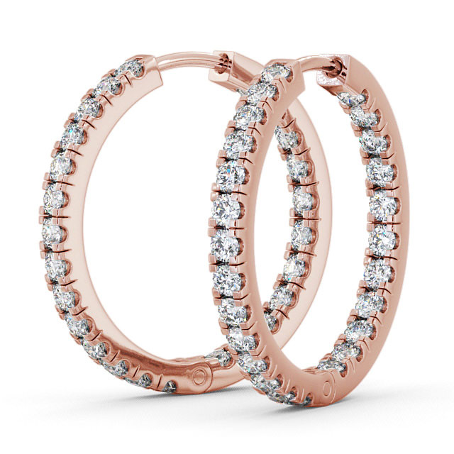  Hoop Round Diamond Earrings 18K Rose Gold - Kersall ERG25_RG_THUMB1 