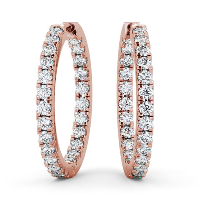  Hoop Round Diamond Earrings 18K Rose Gold - Kersall ERG25_RG_THUMB2 