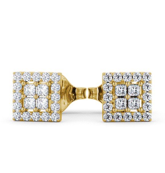  Cluster Diamond Earrings 18K Yellow Gold - Caledon ERG26_YG_THUMB2 