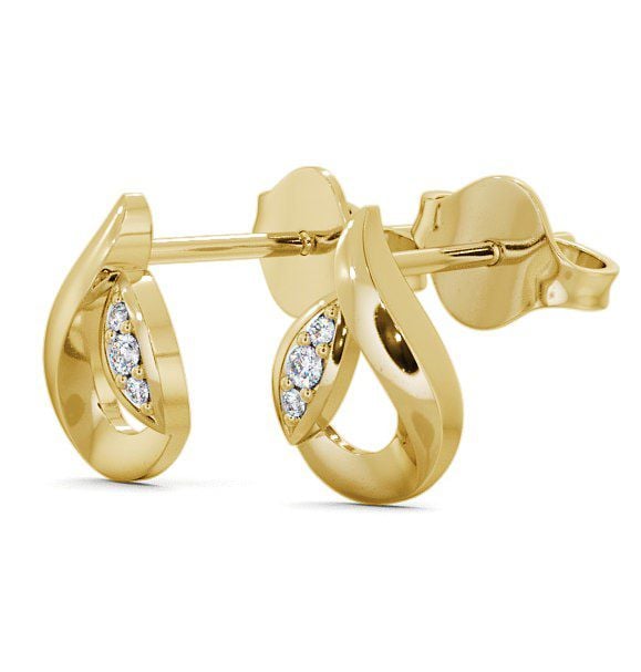 Tear Drop Round Diamond Earrings 9K Yellow Gold - Blarney ERG28_YG_THUMB1