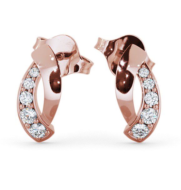  Cluster Round Diamond Earrings 18K Rose Gold - Rea ERG29_RG_THUMB2 