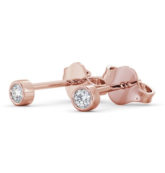 Round Diamond Bezel Stud Earrings 9K Rose Gold - Belgrave ERG2_RG_THUMB1