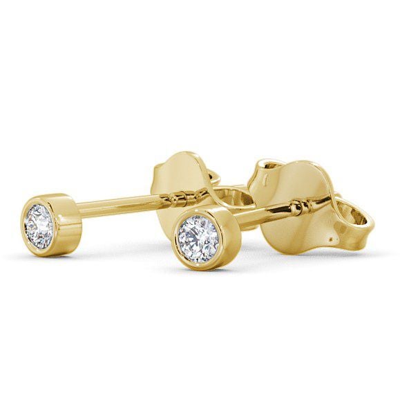  Round Diamond Bezel Stud Earrings 18K Yellow Gold - Belgrave ERG2_YG_THUMB1 