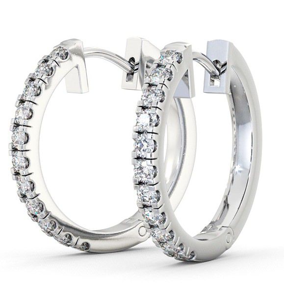 Hoop Round Diamond Earrings 9K White Gold - Harper ERG35_WG_THUMB1