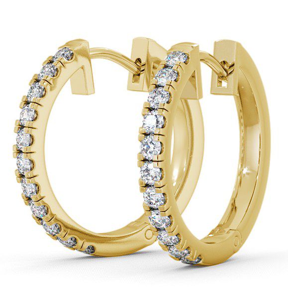  Hoop Round Diamond Earrings 18K Yellow Gold - Harper ERG35_YG_THUMB1 