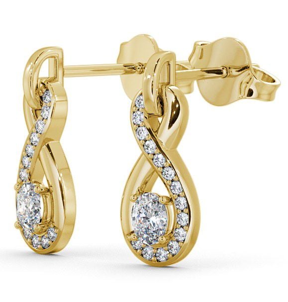 Drop Oval Diamond 0.41ct Earrings 18K Yellow Gold - Dunslea ERG36_YG_THUMB1