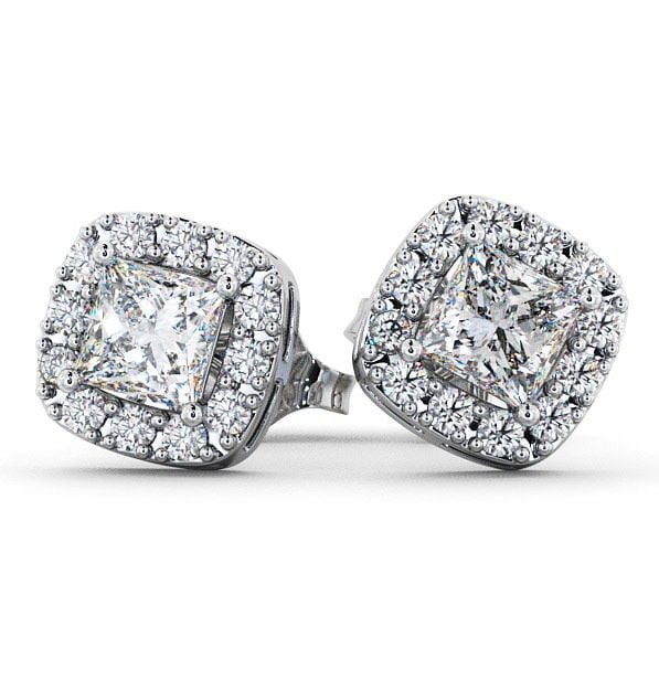  Halo Princess Diamond Earrings 18K White Gold - Bethania ERG3_WG_THUMB2 