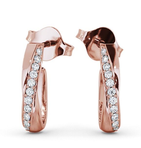  Hoop Round Diamond 0.13ct Earrings 9K Rose Gold - Greta ERG40_RG_THUMB2 