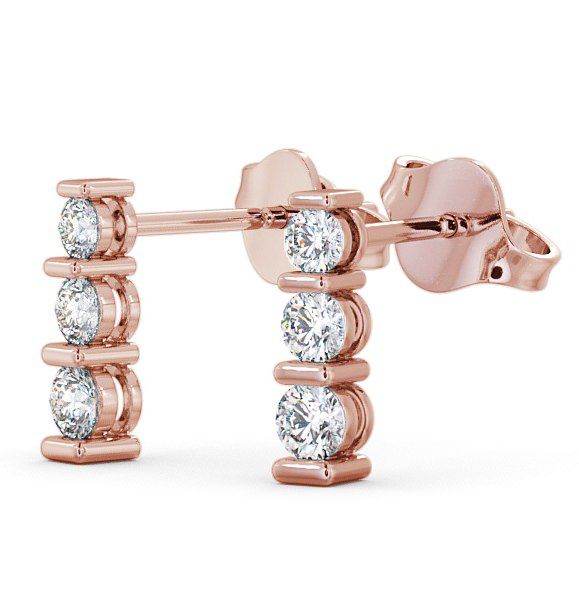 Journey Round Diamond Earrings 18K Rose Gold - Tilsop ERG43_RG_THUMB1