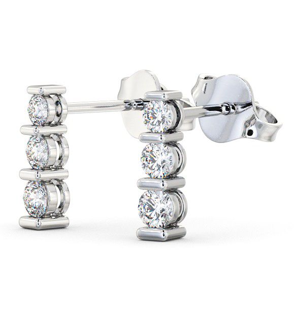 Journey Round Diamond Earrings 18K White Gold - Tilsop ERG43_WG_THUMB1