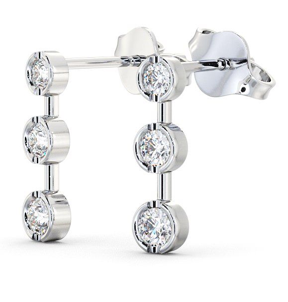  Journey Round Diamond Earrings 9K White Gold - Belmont ERG45_WG_THUMB1 
