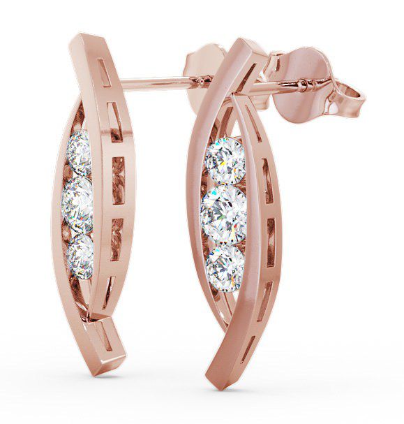  Journey Round Diamond Earrings 9K Rose Gold - Calligarry ERG47_RG_THUMB1 