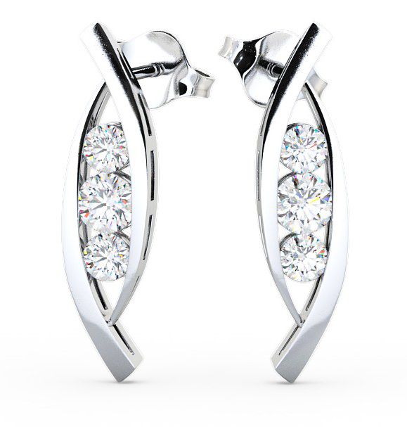  Journey Round Diamond Earrings 9K White Gold - Calligarry ERG47_WG_THUMB2 