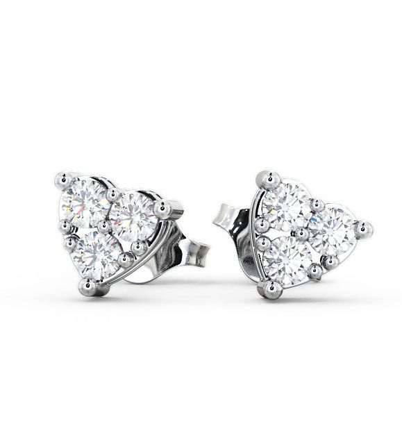  Heart Shaped Cluster Diamond Earrings 18K White Gold - Gelli ERG52_WG_THUMB2 