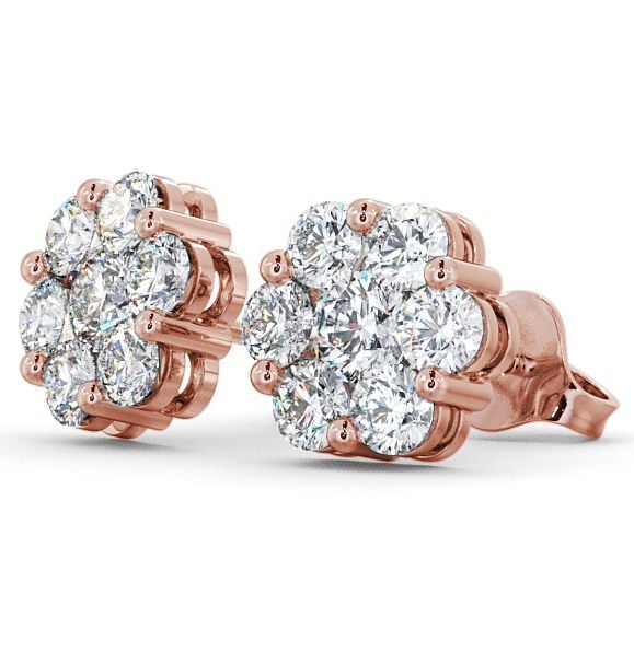Cluster Round Diamond Earrings 9K Rose Gold - Hele ERG53_RG_THUMB1