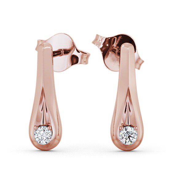  Drop Round Diamond Earrings 9K Rose Gold - Keevil ERG54_RG_THUMB2 