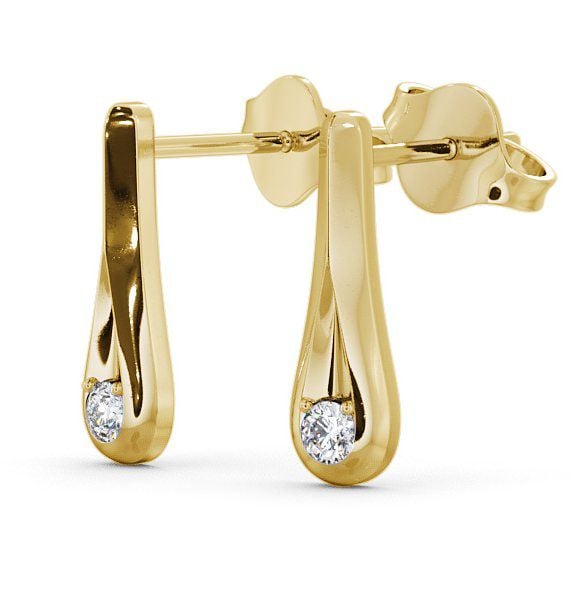  Drop Round Diamond Earrings 18K Yellow Gold - Keevil ERG54_YG_THUMB1 