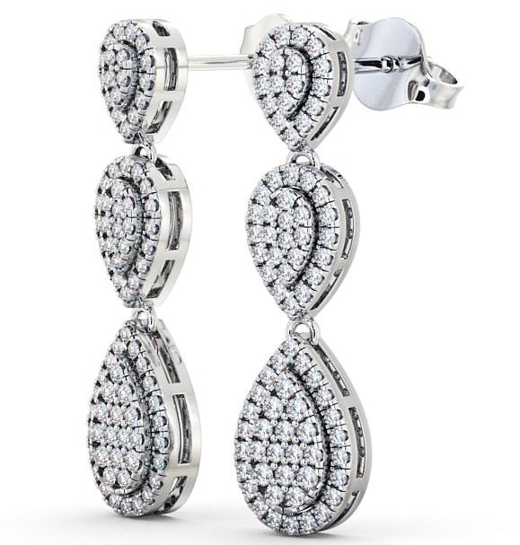  Drop Round Diamond 0.70ct Earrings 18K White Gold - Lamorna ERG57_WG_THUMB1 