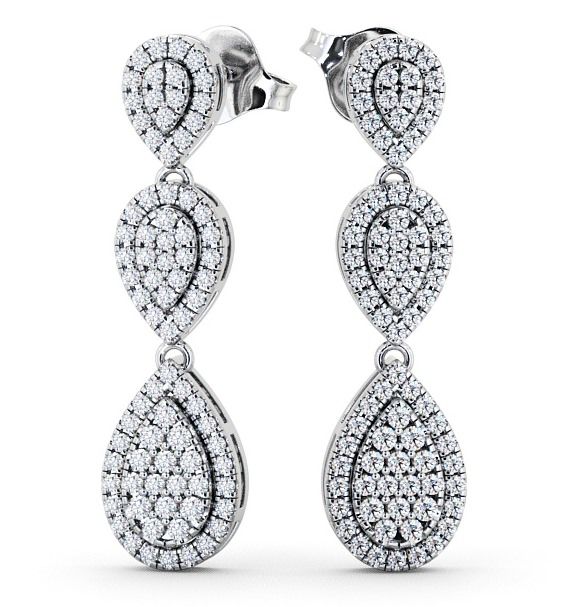  Drop Round Diamond 0.70ct Earrings 18K White Gold - Lamorna ERG57_WG_THUMB2 