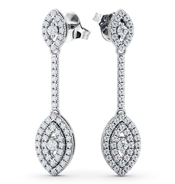 Drop Round Diamond 0.50ct Earrings 18K White Gold - Synton ERG60_WG_THUMB2 