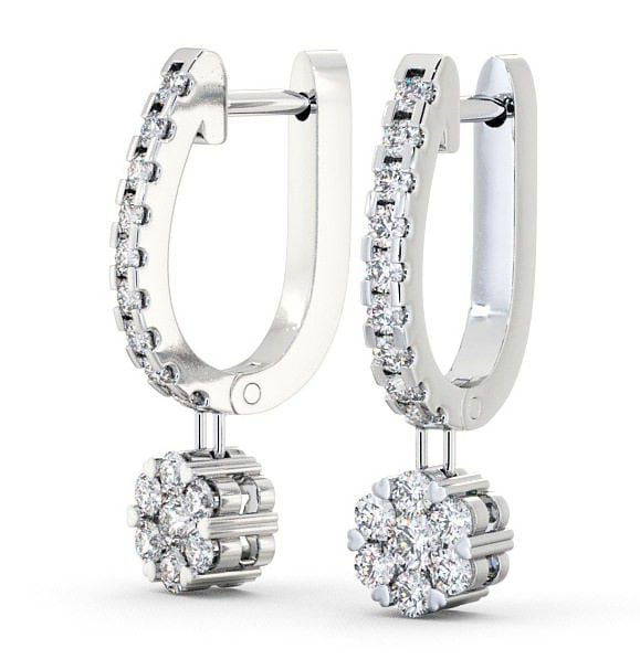 Drop Round Diamond Earrings 9K White Gold - Caroe ERG63_WG_THUMB1 
