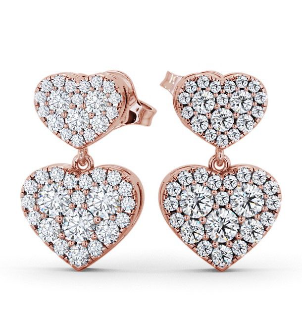  Heart Shaped Drop Diamond Earrings 9K Rose Gold - Bracara ERG64_RG_THUMB2 