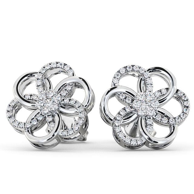 Cluster Round Diamond 0.50ct Earrings 9K White Gold - Coppice ERG65_WG_UP