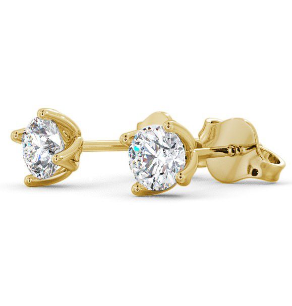  Round Diamond Four Claw Stud Earrings 18K Yellow Gold - Duloe ERG66_YG_THUMB1 