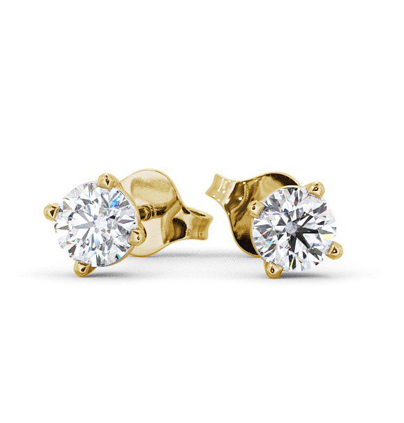  Round Diamond Four Claw Stud Earrings 18K Yellow Gold - Filby ERG67_YG_THUMB2 