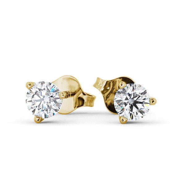  Round Diamond Three Claw Stud Earrings 18K Yellow Gold - Tiffley ERG71_YG_THUMB2 