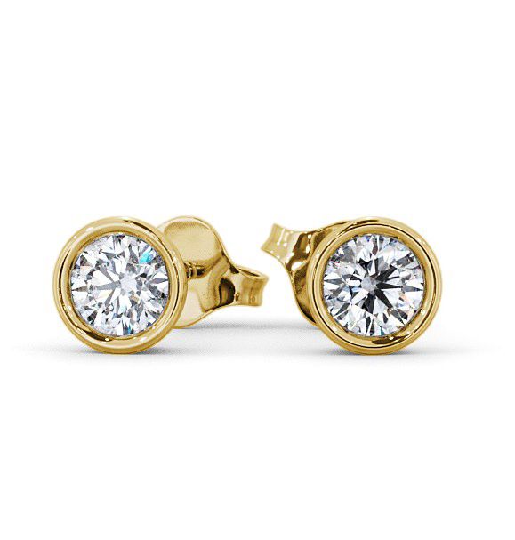  Round Diamond Bezel Stud Earrings 18K Yellow Gold - Orrell ERG74_YG_THUMB2 