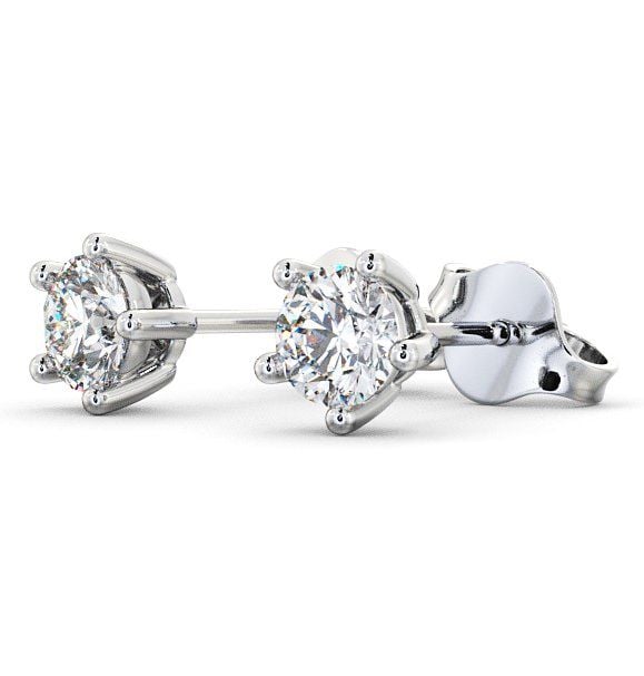  Round Diamond Five Claw Stud Earrings 18K White Gold - Mial ERG75_WG_THUMB1 