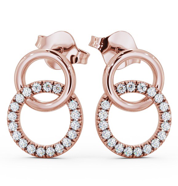  Circle Round Diamond Earrings 9K Rose Gold - Phoebe ERG77_RG_THUMB2 