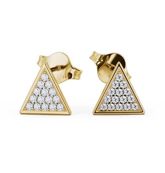  Triangle Style Round Diamond Earrings 18K Yellow Gold - Delfine ERG82_YG_THUMB2 