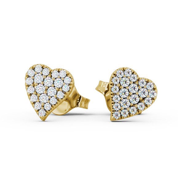  Heart Style Round Diamond Earrings 18K Yellow Gold - Mira ERG88_YG_THUMB2 