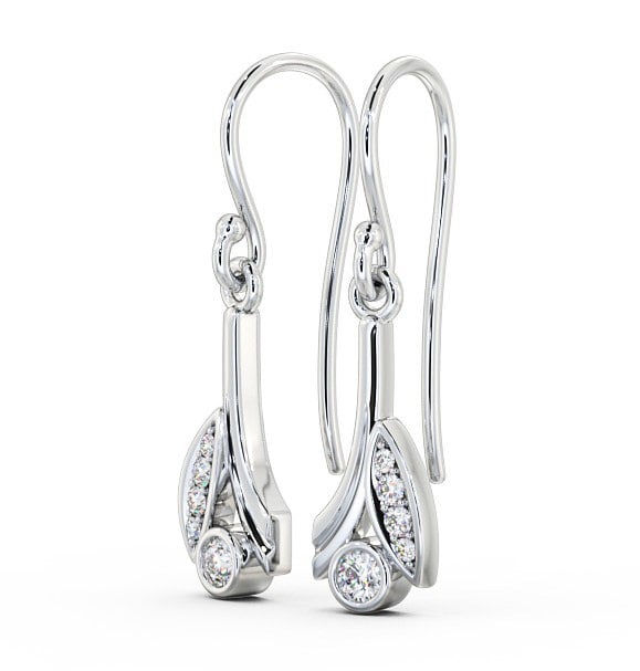  Drop Round Diamond Earrings 18K White Gold - Zarina ERG90_WG_THUMB1 