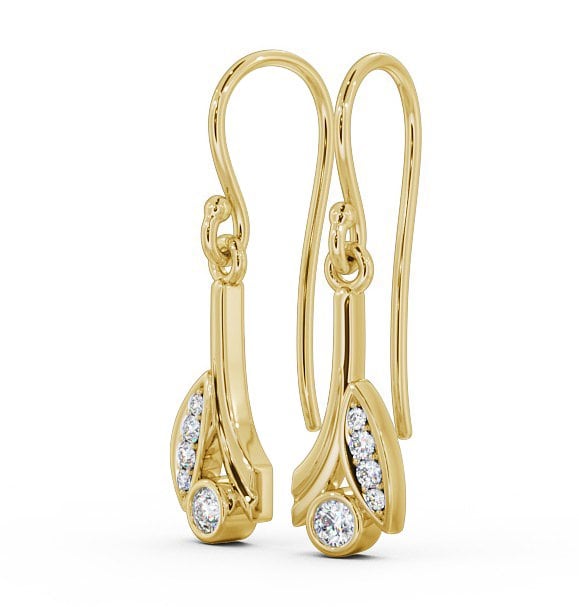 Drop Round Diamond Earrings 9K Yellow Gold - Zarina ERG90_YG_THUMB1