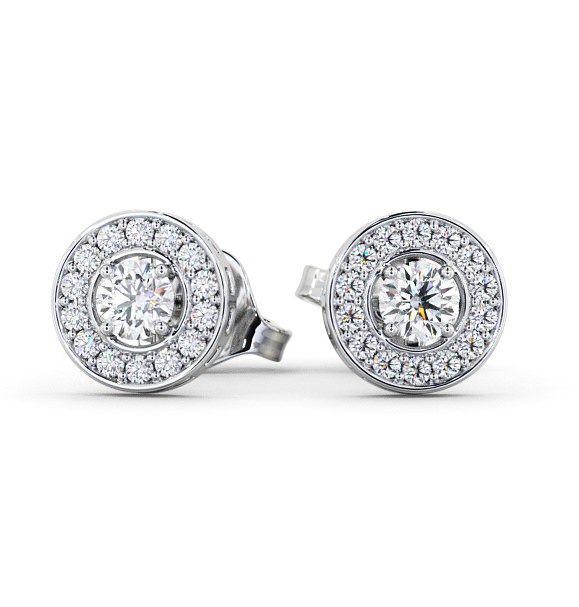  Halo Round Diamond Earrings 9K White Gold - Minerva ERG91_WG_THUMB2 