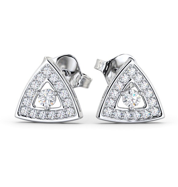  Halo Round Diamond Earrings 18K White Gold - Trelos ERG92_WG_THUMB2 