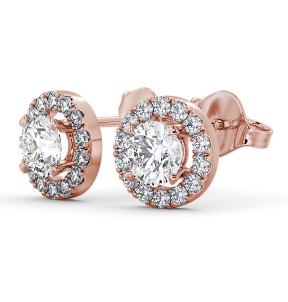 Halo Round Diamond Earrings 9K Rose Gold - Adalie ERG94_RG_THUMB1