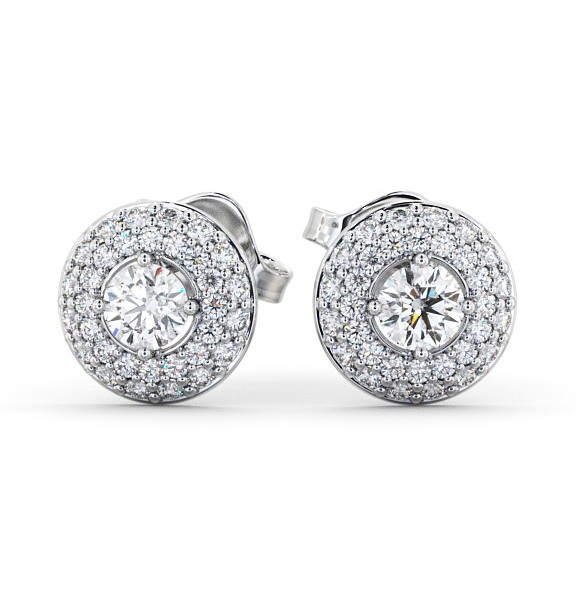  Halo Round Diamond Earrings 18K White Gold - Searby ERG96_WG_THUMB2 