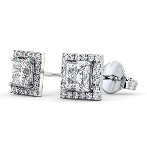 Halo Princess Diamond Earrings 9K White Gold - Ivette ERG98_WG_THUMB1